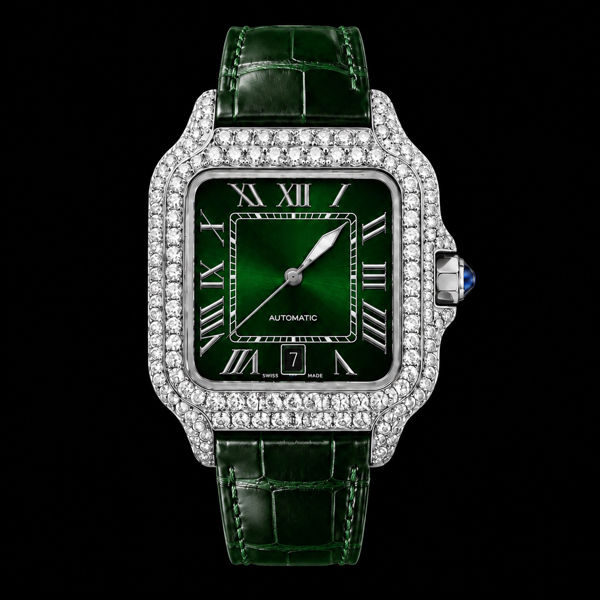 Moissanite Cartier Green Strap